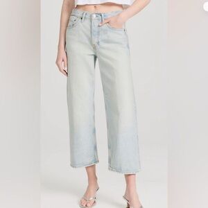 RE/DONE Loose Crop Jeans - Light Blue (Ranchwater). Size: 31”